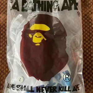 Blue and white authentic bape shirt with bag